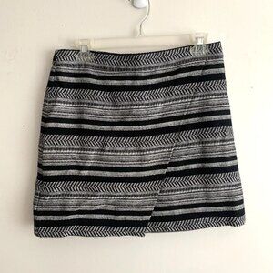 J. Crew Factory Cotton Blend Faux Wrap Mini Skirt